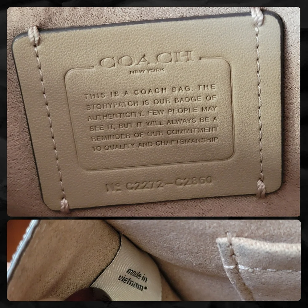 Coach C2860 Klare Colorblock Chain Crossbody Navy Yellow Chalk Leather Bag
